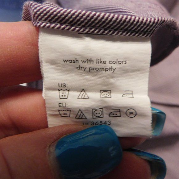 Calvin Klein Men's Dress Shirt Purple 18 - Picture 5 of 6